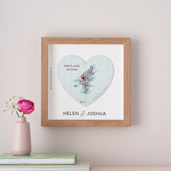 Where It All Began Personalised Map Heart Print Gift, 3 of 12