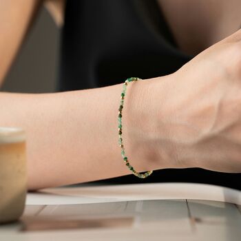 Skinny Emerald Beaded Bracelet, 6 of 8