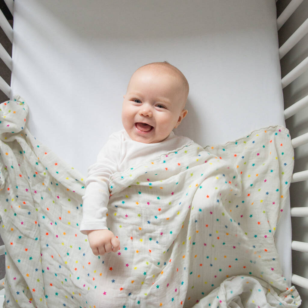 Star Organic Cotton Muslin Swaddle By Pattie & Co.