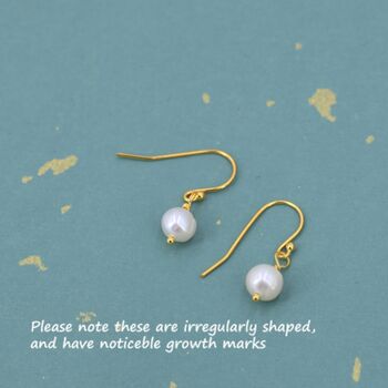 Sterling Silver Irregular Shaped Round Pearl Earrings, 5 of 12
