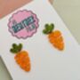 Carrot Resin Glitter Handmade Earrings / 'I'm Rooting For You' Encouragement Gift / Gift For Gardeners And Allotment Lovers, thumbnail 4 of 5