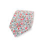 New Wedding 100% Cotton Floral Print Tie In Red, thumbnail 3 of 5