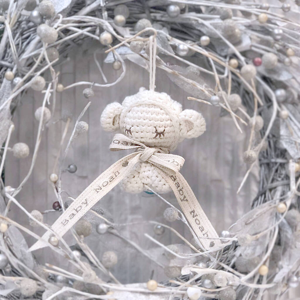 Personalised Baby Angel Wings Teddy Bear Decoration, 1 of 12