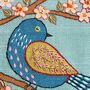 Printed Linen Embroidery Kit Birds And Blossoms, thumbnail 2 of 6