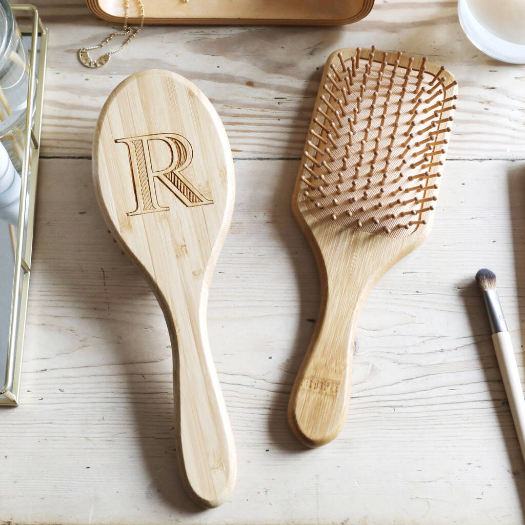 Personalised Initial Bamboo Hairbrush By Lisa Angel ...