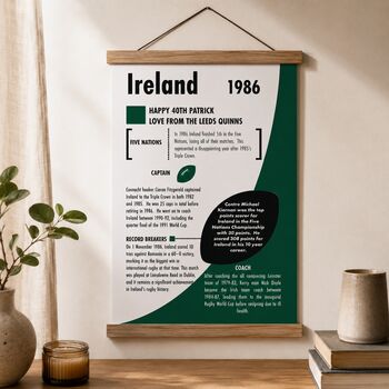 Personalised Rugby Print – 40th Birthday Gift Featuring Your Birth‑Year Season, 3 of 10