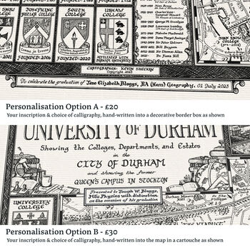 Durham University Map Hand Drawn Fine Art Print, 11 of 12