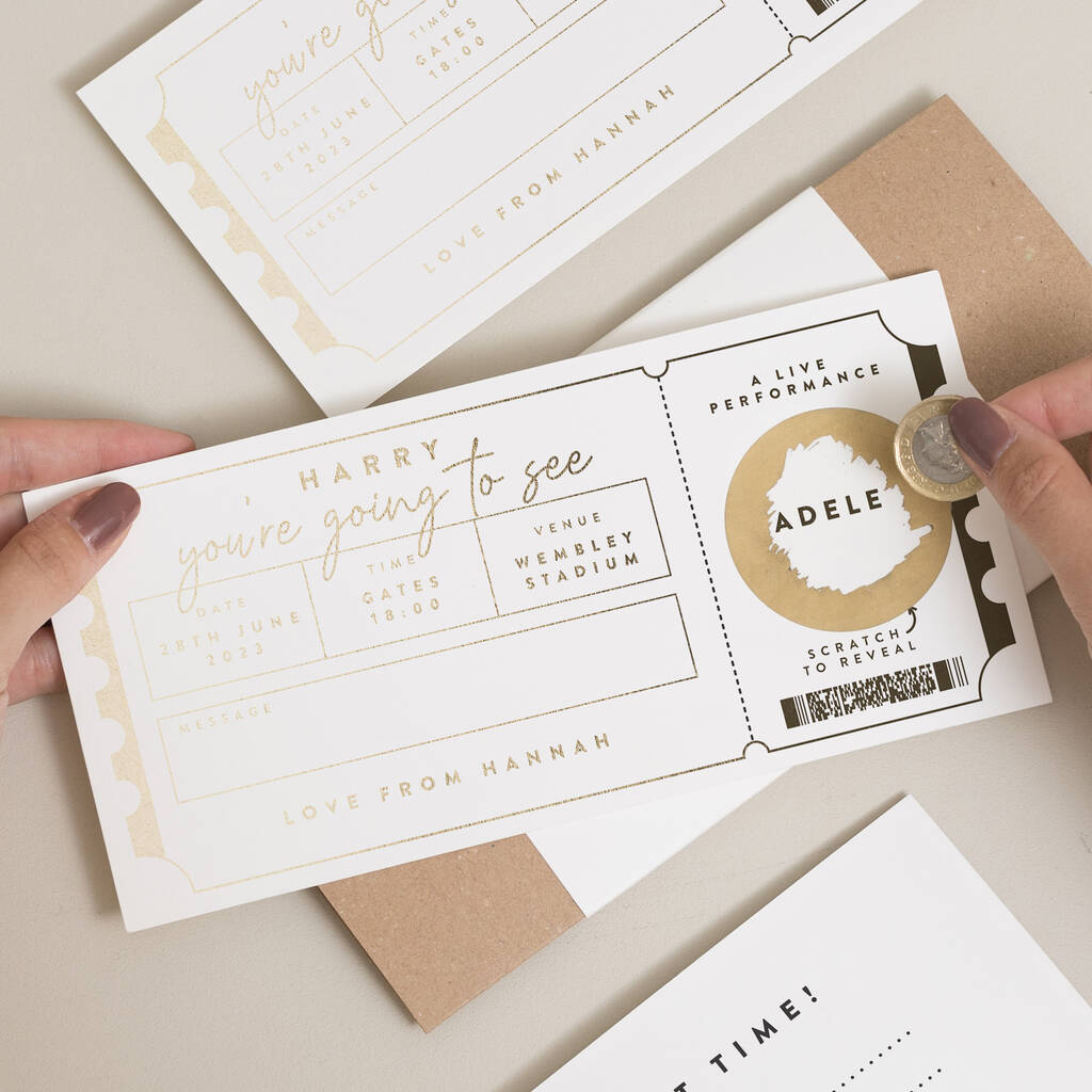 Gig Ticket Scratch Gift Voucher By Twist Stationery