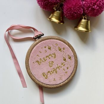 Embroidered Velvet Christmas Bauble Tree Decorations, 8 of 9
