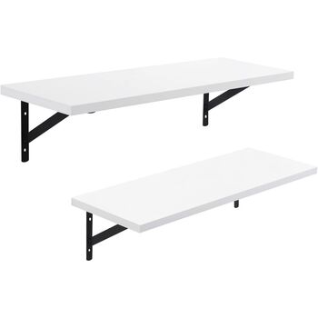 Set Of Two Floating White Wall Shelves, 4 of 7