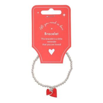 All You Need Is Love Beaded Heart Charm Bracelet, 5 of 5