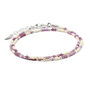 Pink Tourmaline And Sterling Silver Beaded Layered Wrap Bracelet, thumbnail 3 of 5