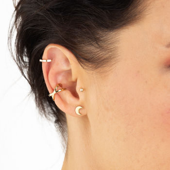 Crescent Moon Stud Earrings By Scream Pretty | notonthehighstreet.com