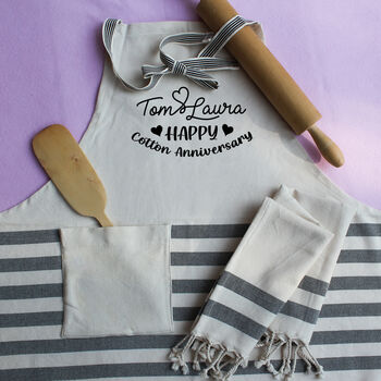 Personalised Kitchen Apron, Tea Towel, Christmas Gift For Her, 3 of 12