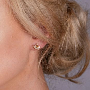Pearl Pompom Stud Earrings, 2 of 6