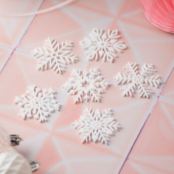 Snowflake Cake Charm Pack Of Six, 2 of 5