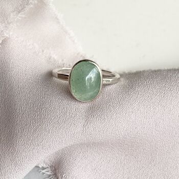 Ha'penny Ring. Green Aventurine Stone Statement Ring, 3 of 5