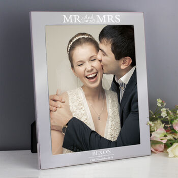 Personalised Mr And Mrs 8x10 Silver Photo Frame, 5 of 6