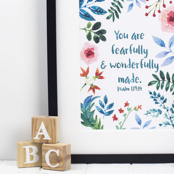 'You Are Fearfully And Wonderfully Made' Print, 6 of 6