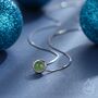 Sterling Silver Natural Green Jade Planet Pendant Necklace, thumbnail 1 of 9