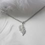 Sterling Silver And Diamond Feather Necklace, thumbnail 6 of 7