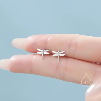Sterling Silver Dragonfly Stud Earrings, 6 of 12