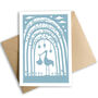 New Baby Stork Card, Blue Or Pink. Eco Friendly, thumbnail 1 of 2