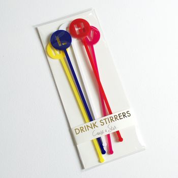 Personalised Set Of Initial Drink Stirrers, 3 of 5