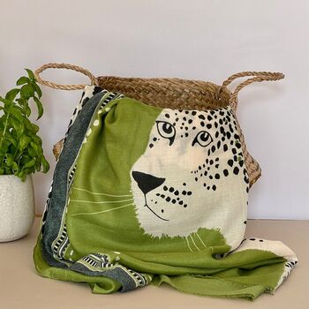 Tiger And Leopards Scarf In Green, 2 of 5