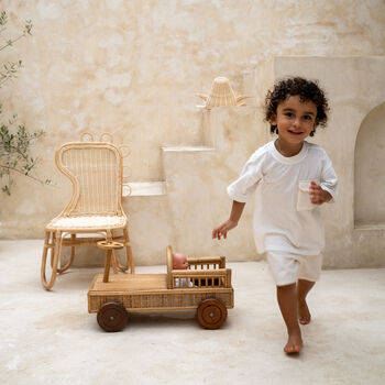 Freebird Rattan Rainbow Wagon With Wooden Wheels, 4 of 4