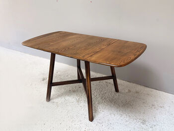 Ercol Mid Century Solid Elm Drop Leaf Table, 3 of 12