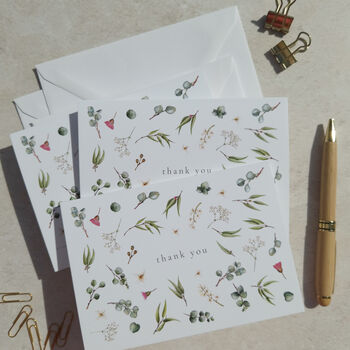 Eucalyptus And Gypsophila Thank You Cards, 6 of 8