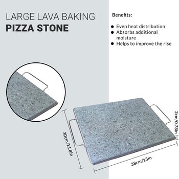 Large Mount Etna Lava Baking Stone Gift Set, 2 of 5