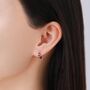 Sterling Silver Dainty Black Opal Huggie Hoops, thumbnail 5 of 11