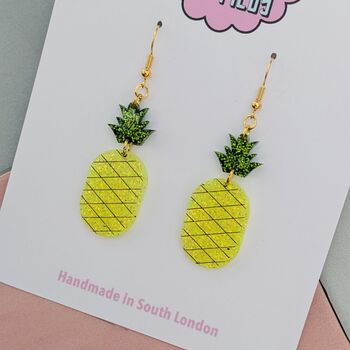 Pineapple Glitter Earrings, 3 of 4