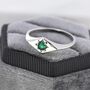 Emerald Green Starburst Rhombus Kite Signet Ring, thumbnail 7 of 11