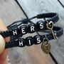 Set Of Two His And Hers Lock And Key Charm Bracelets, thumbnail 1 of 3