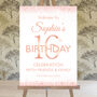 16th Birthday Rose Gold Party Welcome Sign, thumbnail 1 of 4