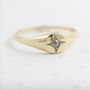 Diamond Mini Signet Ring, thumbnail 3 of 8