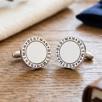 Best Man Round Cufflinks, 3 of 10