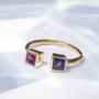 Open Ended Princess Cut Gemstone Ring, thumbnail 6 of 7