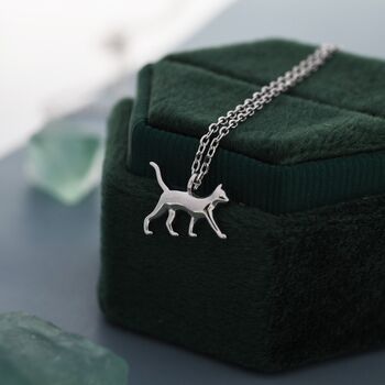 Cat Pendant Necklace In Sterling Silver, 4 of 12