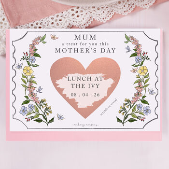 Personalised Mother's Day Floral Gift Scratch Voucher, 2 of 4