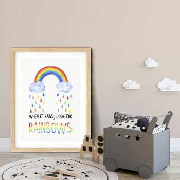 When It Rains Look For Rainbows Art Print, 2 of 6