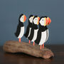 Six Puffins On Driftwood Decoration, thumbnail 2 of 4