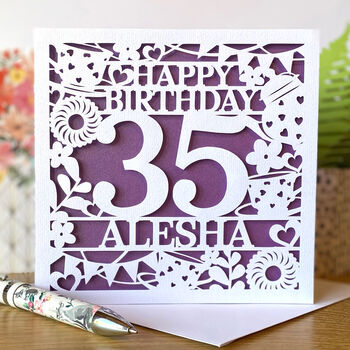 Personalised Age And Name Afternoon Tea Birthday Card, 2 of 3