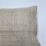 Oblong, Natural, Hemp, Neutral, Woven, Grain Sack, Striped Cushion With Cotton Reverse Neutral Stripes, thumbnail 2 of 4