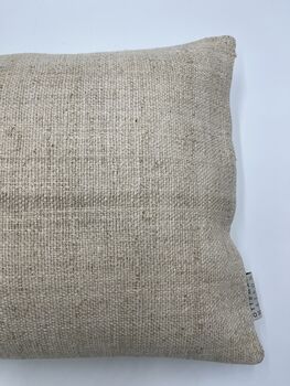 Oblong, Natural, Hemp, Neutral, Woven, Grain Sack, Striped Cushion With Cotton Reverse Neutral Stripes, 2 of 4