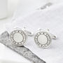 Personalised Round Silver Coordinate Cufflinks, thumbnail 3 of 5