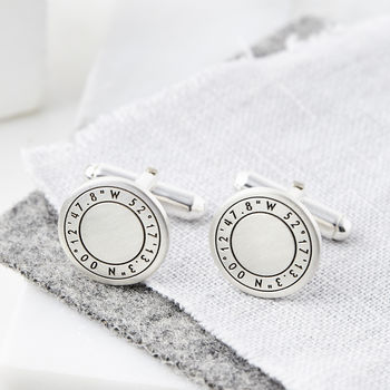 Personalised Round Silver Coordinate Cufflinks, 3 of 5